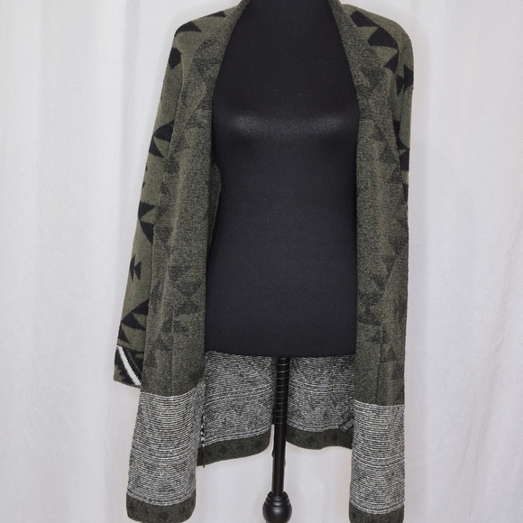 Frye The Cozy Cardigan Women's Southwestern Open Front Longline Sweater - Size L - Picture 11 of 16